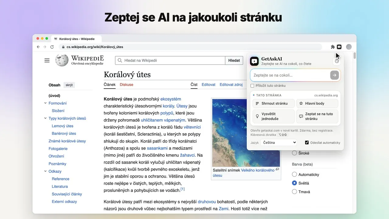 Úvodní video rozšíření GetAskAI