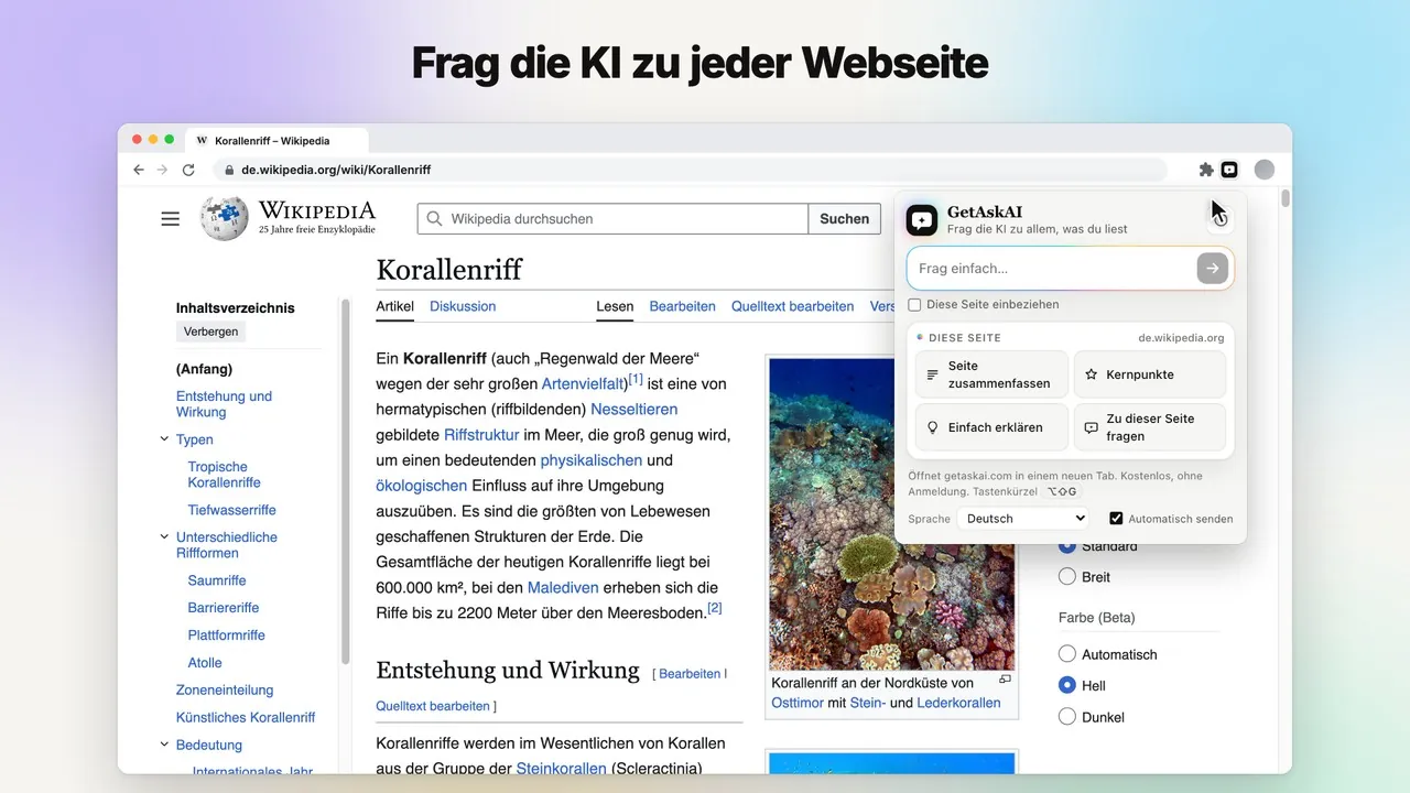 Vorstellungsvideo der GetAskAI-Erweiterung