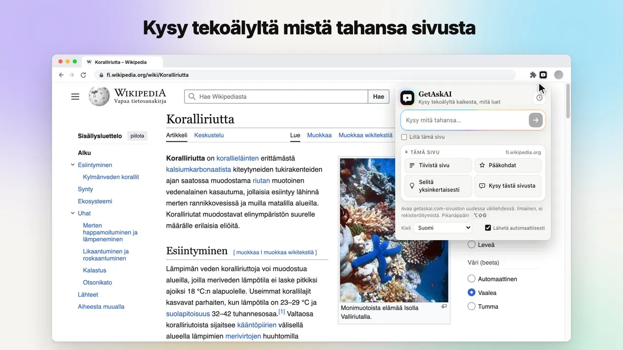 GetAskAI-laajennuksen esittelyvideo