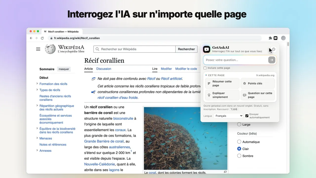 Vidéo de présentation de l'extension GetAskAI