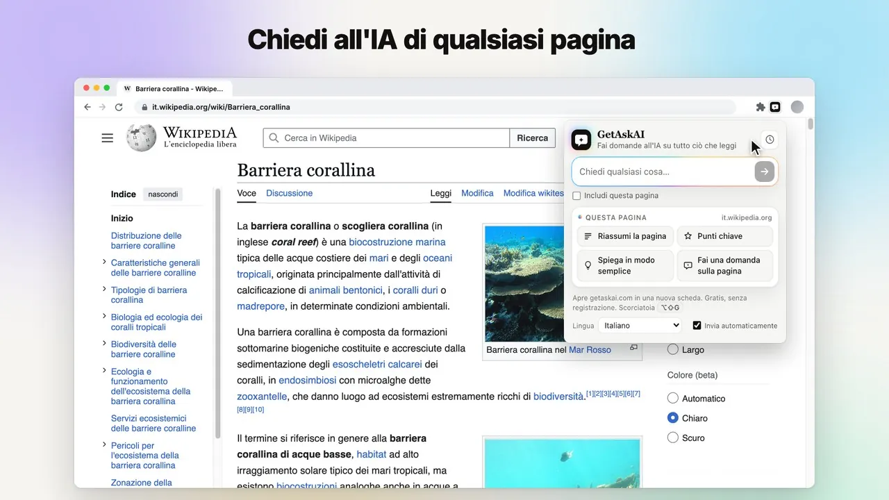 Video di presentazione dell'estensione GetAskAI