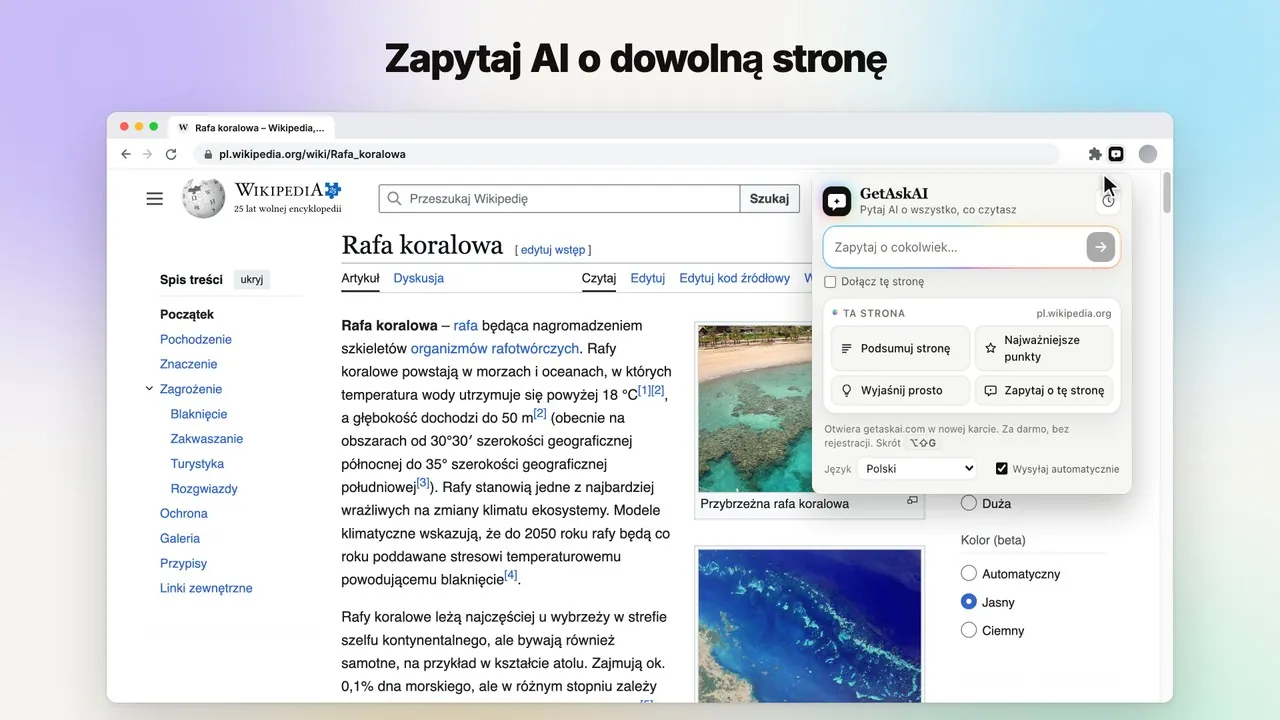 Film promujący rozszerzenie GetAskAI