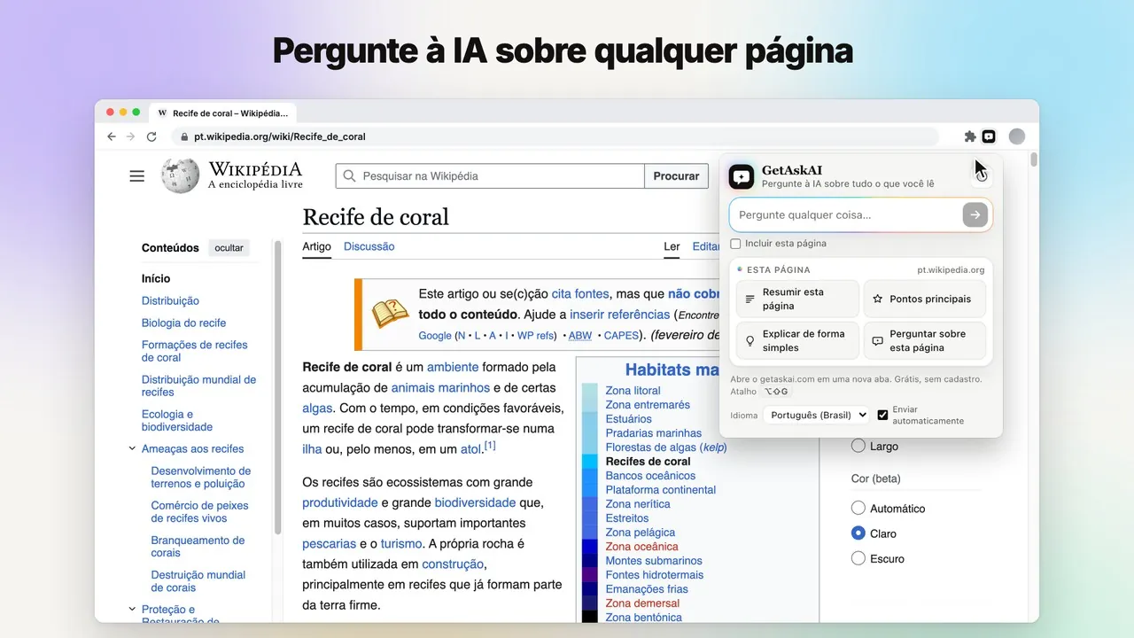 Vídeo de apresentação da extensão GetAskAI